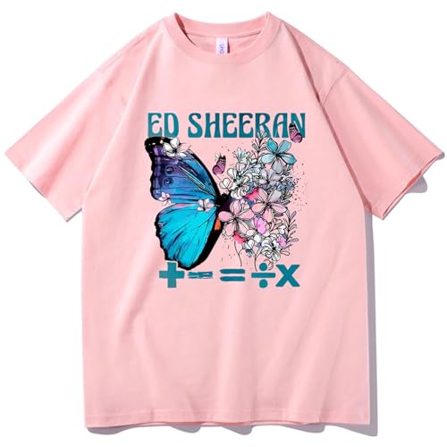 T-Shirt Baumwolle Ed Sheeran Bedrucktes T-Shirt Retro-Hip-Hop-T-Shirt Übergroßes Straßen-Herren- Und Damen-Rundhals-Loose-T-Shirt XS-3XL-Black||XS von Respeto