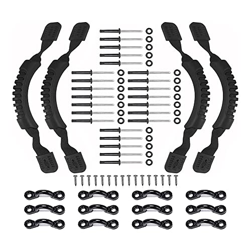 Restikiant 4Er-Pack Kajakgriffe,Kajak-Tragegriff, Seitlich Montierte Kajakgriffe, Hardware mit Nieten,Schrauben für Kajaks von Restikiant