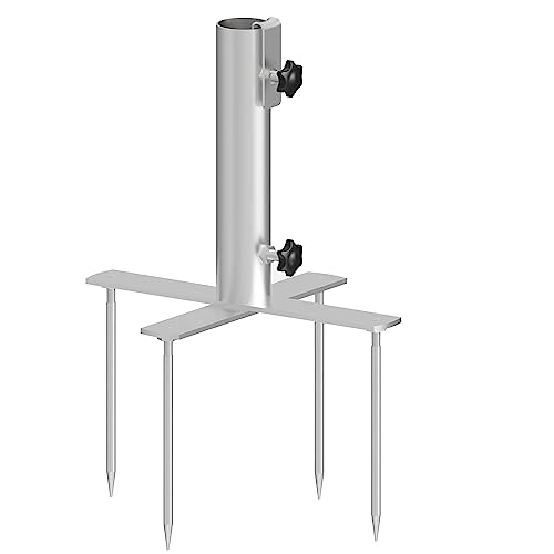 Restikiant Tragbarer Schirmstecker für Den Außenbereich, Schirmpfahl mit Design, Robuster Bodengrashalter Aus Metall, Ständer für Terrassenschirmhalter von Restikiant