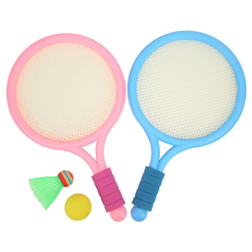 Restokki 1 Paar Kinder-Badmintonschläger, Tennisschläger, Übungs-Balance-Kinderschläger, süßer Kinderschläger mit Badminton-Gummiball von Restokki