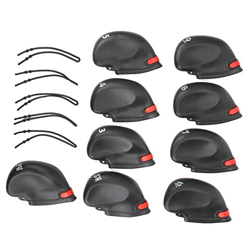 Schwarz PVC-Golfschläger-Eisenkopfabdeckungen, Schutz, Golf-Putter-Schlägerkopfabdeckungs-Sets, weich, bequem, hoher Schutz für einfache Reinigung von Restokki