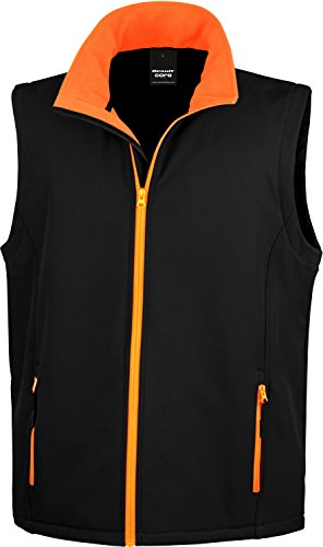 Result Ergebnis r232 m bedruckbar Softshell Bodywarmer Small schwarz/orange von Result