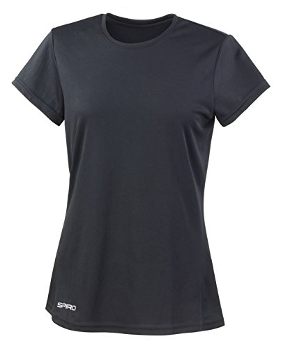 Spiro Damen Quick Dry Super Soft Short Sleeve T-Shirt, schwarz, XS von Result