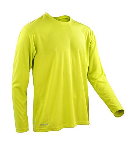 Spiro Herren Quick Dry Performance Langarm T-Shirt, Gelb (lime), Medium von Result