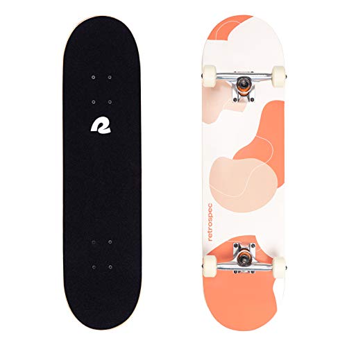 Retrospec Alameda Skateboard komplett | Deck aus kanadischem Ahornholz mit 14 cm Achsen aus Aluminiumlegierung für Pendeln, Cruisen, Carving und Downhill von Retrospec