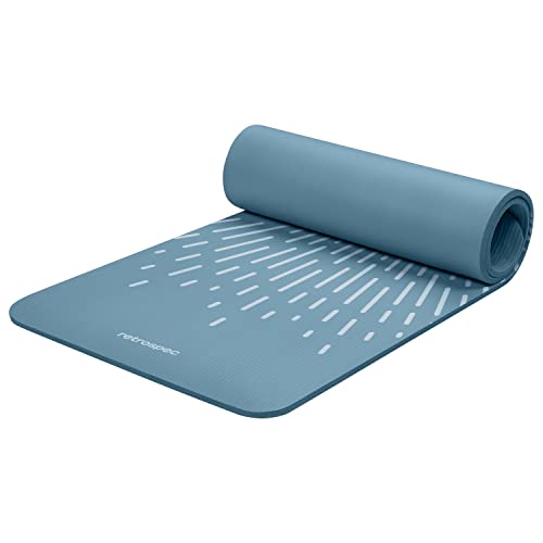 Retrospec Solana Yogamatte, 1,27 cm dick, mit Nylongurt für Damen und Herren, rutschfeste Trainingsmatte für Yoga, Pilates, Stretching, Boden- und Fitness-Workouts, Blau Retrospec Solana Yogamatte, 1,27 cm dick, mit Nylongurt für Damen und Herren, rutschfeste Trainingsmatte für Yoga, Pilates, Stretching, Boden- und Fitness-Workouts, Blau von Retrospec