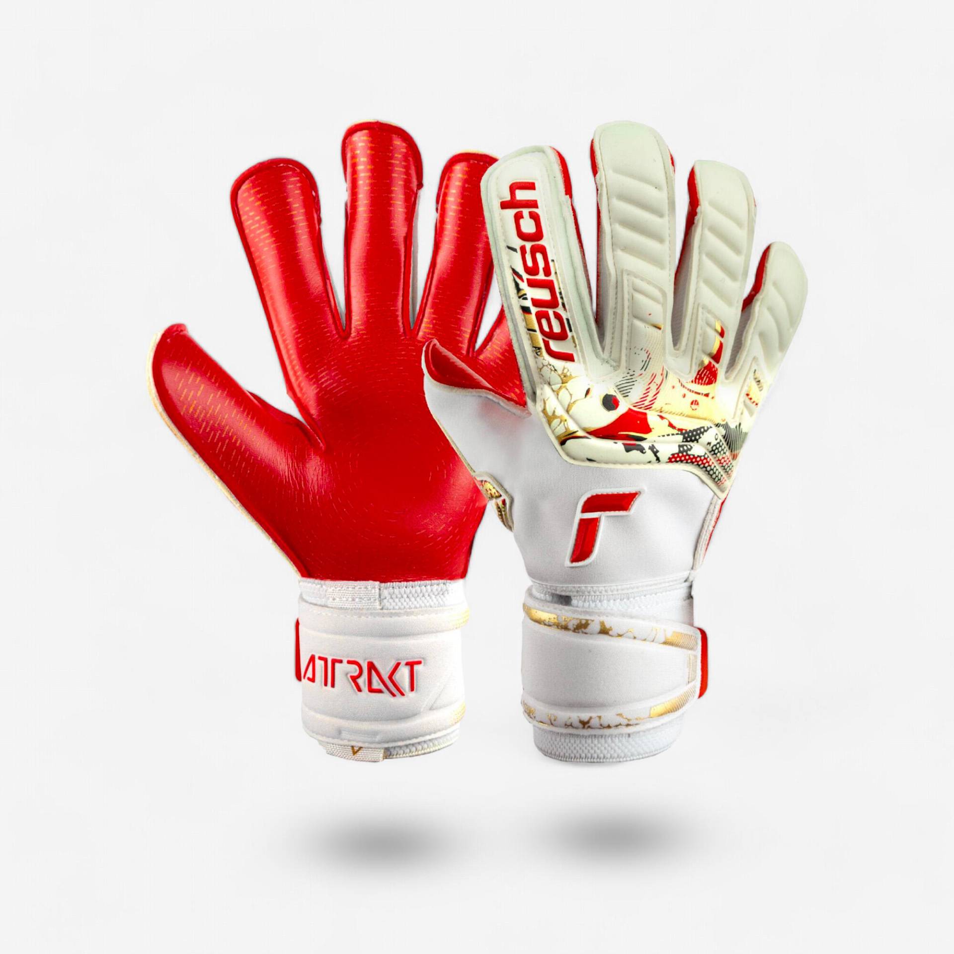 Damen/Herren Fussball Torwarthandschuhe - Reusch Attrakt Gold X Glueprint weiss Damen/Herren Fussball Torwarthandschuhe - Reusch Attrakt Gold X Glueprint weiss von Reusch