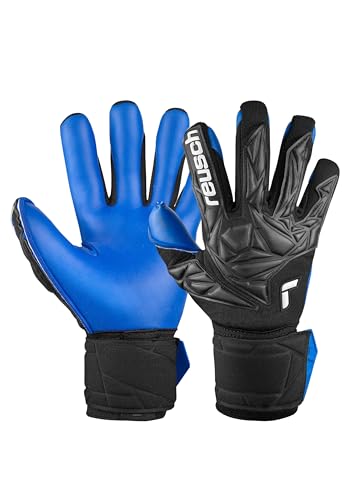 Reusch Attrakt Duo Torwarthandschuhe für Erwachsene mit Evolution Negative Cut, schwarz-weiß-blau, 10 von Reusch