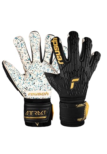 Reusch Attrakt Freegel Fusion Ortho-Tec Torwarthandschuhe für Erwachsene mit Evolution Negative Cut und unübertroffenem Grip, 9.5, schwarz-Gold Reusch Attrakt Freegel Fusion Ortho-Tec Torwarthandschuhe für Erwachsene mit Evolution Negative Cut und unübertroffenem Grip, 9.5, schwarz-Gold von Reusch