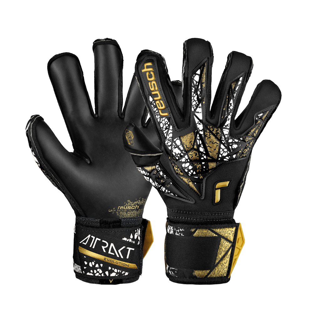 Reusch Attrakt Gold X Evolution Cut Finger Support Goalkeeper Gloves Schwarz 7.5 von Reusch