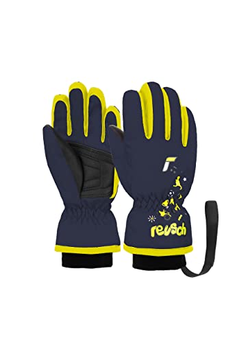 Reusch Unisex Baby Kids Angenehm Warme und Winddichte Skihandschuhe Alltagshandschuhe Babyhandschuhe Schnee Schlittenfahren Winter-Handschuhe, blau/gelb, I von Reusch