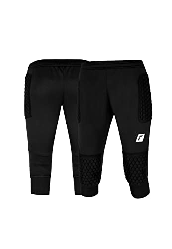 Reusch Jungen Torhüter Contest 3/4 Short Advance Junior Fußball Torwarthose Gepolstert Für Kinder, Schwarz/Silber, 158 EU von Reusch