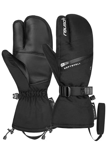 Reusch Demi R-TEX® XT Lobster warme, wasserdichte, Winddichte und atmungsaktive 3-Fingerhandschuhe Winterhandschuhe Schneehandschuhe Skihandschuhe für Damen, 8, schwarz-Silber von Reusch