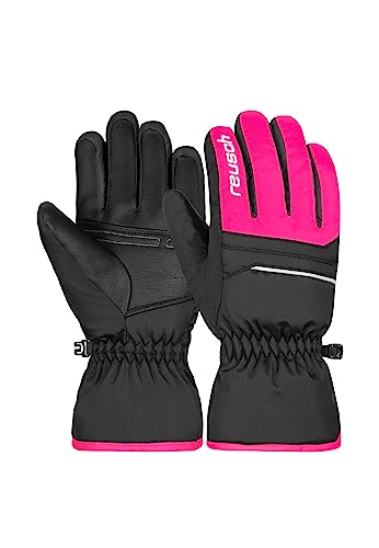 Reusch Unisex Jugend Kinder Handschuhe Alan Junior Warm, Winddicht, Extra Atmungsaktiv, schwarz/rosa, 3.5 von Reusch