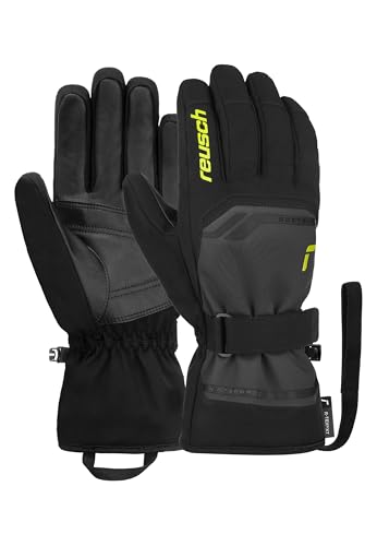 Reusch Herren Primus R-tex Xt wasserdichte Membran, Angenehm Warme Skihandschuhe Softshellhandschuhe Schneehandschuhe Winter-Handschuhe, grau-gelb, 9 von Reusch