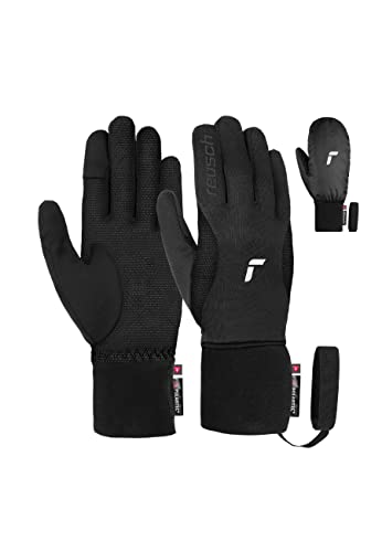 Reusch Unisex – Erwachsene Baffin Touch-TEC angenehm warme Winddichte extra atmungsaktive Sporthandschuhe Tourenhandschuhe, Touchscreen Winterhandschuhe, Black/Silver, 10 von Reusch