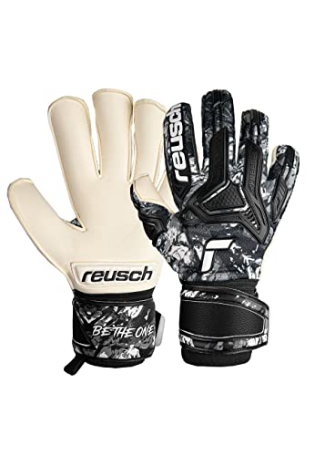 Reusch Attrakt Freegel Gold Evolution Cut Unisex Torwarthandschuhe mit Außennaht Schnitt und Grip Gold Belag, geeignet für alle Spielfeldoberflächen, black/white, 9.5 von Reusch