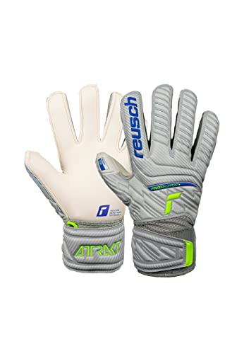 Reusch Unisex Torwarthandschuhe Attrakt Grip Finger Junior für alle Spielfeldoberflächen Vapor Gray/Safety Yello, 7 5272810 Reusch Unisex Torwarthandschuhe Attrakt Grip Finger Junior für alle Spielfeldoberflächen Vapor Gray/Safety Yello, 7 5272810 von Reusch