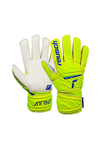 Reusch Unisex Torwarthandschuhe Attrakt Solid Junior safet yellow/dp blue/whit 5 von Reusch