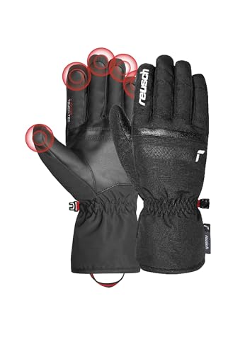 Reusch Winter Glove All Finger Touch Extra Warm, Windproof and Breathable Unisex Winter Gloves Finger Gloves Ski Gloves for Men and Women Touch Screen Compatible, Black/Silver, 11 von Reusch