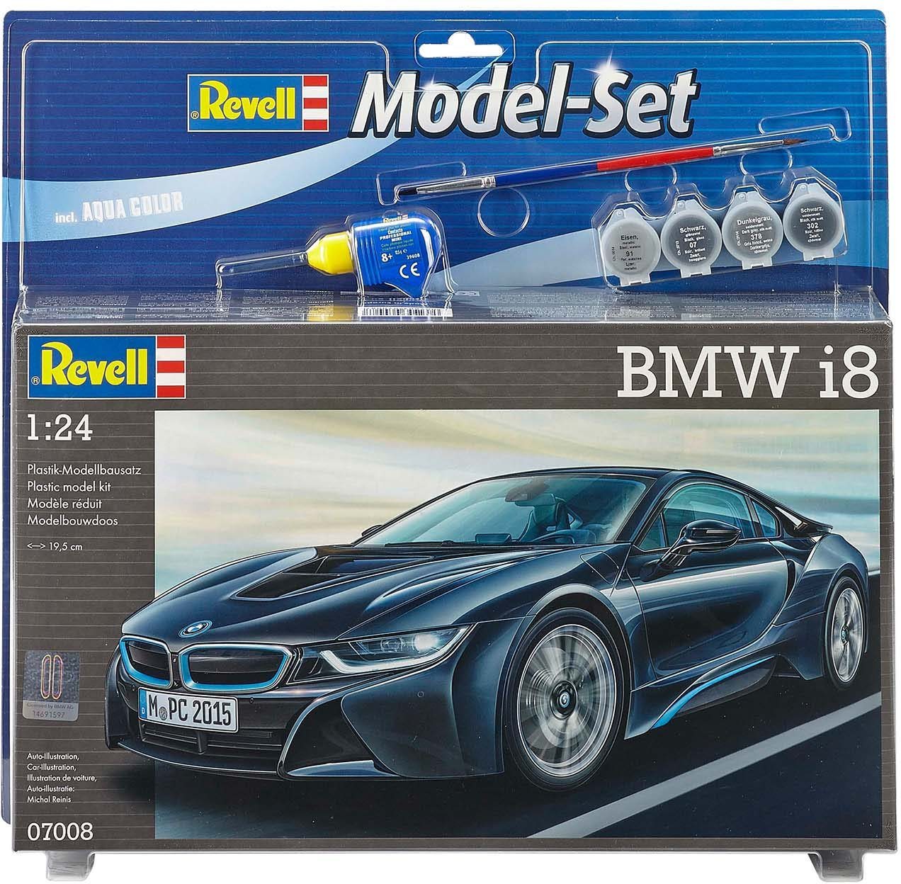 Revell® Modellbausatz Model Set BMW i8, Maßstab 1:24, Made in Europe von Revell®