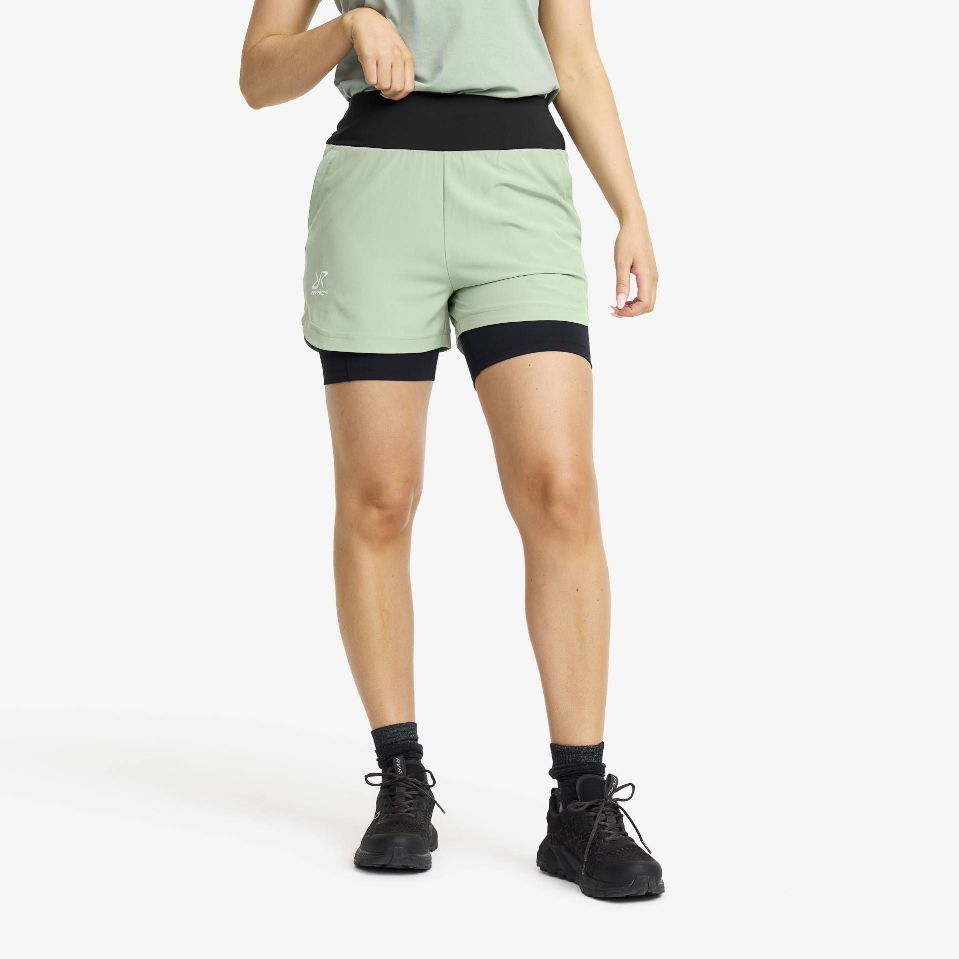 2-in-1 Shorts Damen Iceberg Green, Größe:M - Damen > Hosen > Shorts von RevolutionRace