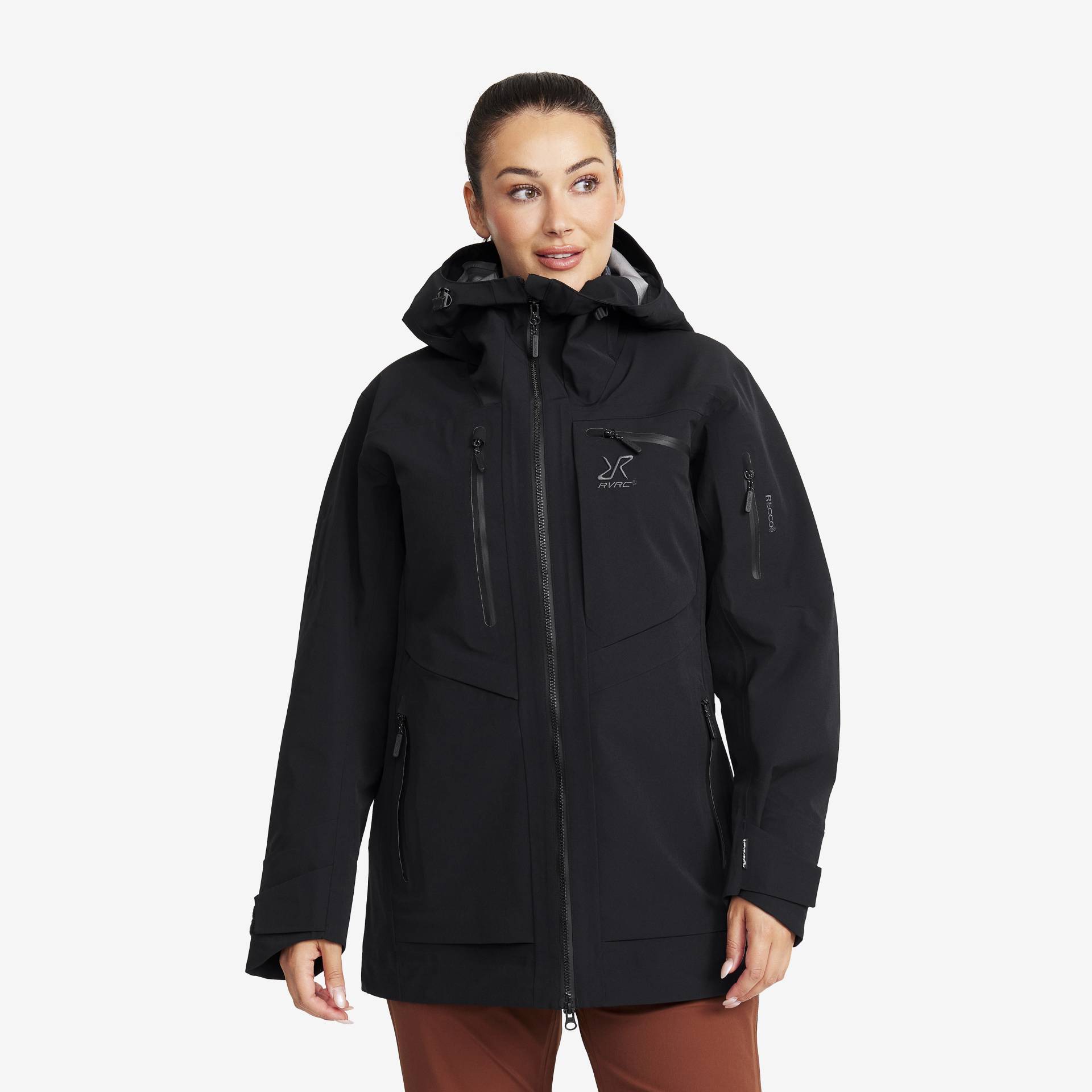 Cyclone Long 3L Jacket Damen Black, Größe:4XL - Outdoorjacke, Regenjacke & Softshelljacke von RevolutionRace