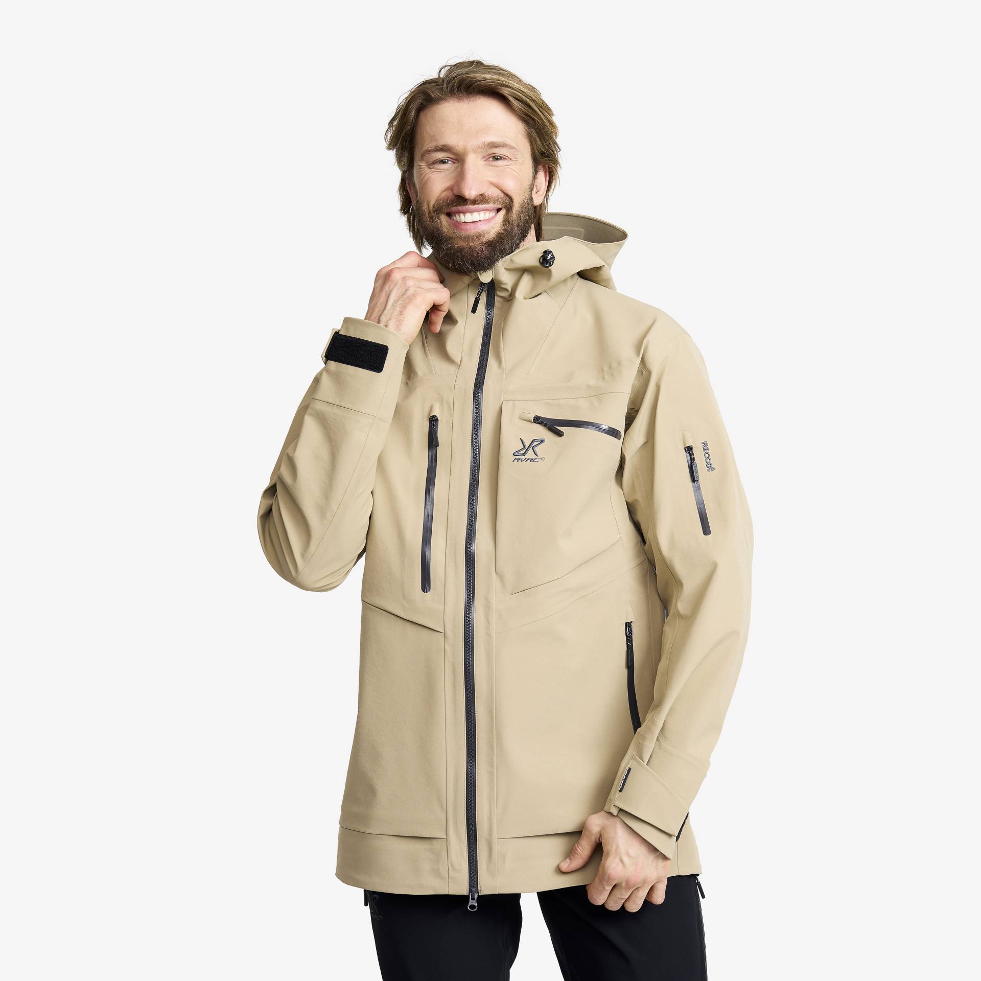 Cyclone Long 3L Jacket Herren Khaki, Größe:2XL - Outdoorjacke, Regenjacke & Softshelljacke von RevolutionRace