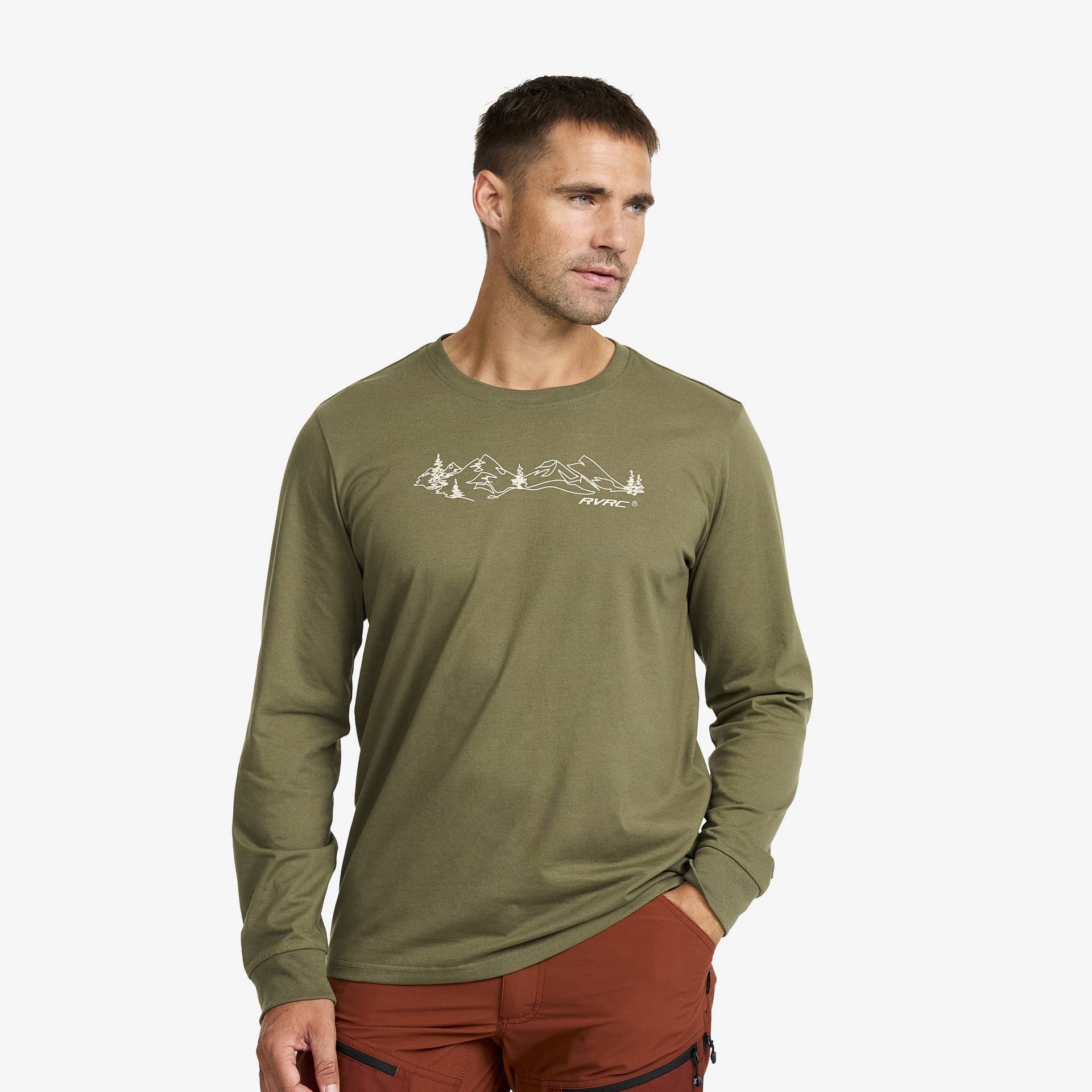 Easy Graphic Landscape Lines Long-sleeved T-shirt Herren Kalamata, Größe:L - Herren > Oberteile > Hemden & Langarmshirts Easy Graphic Landscape Lines Long-sleeved T-shirt Herren Kalamata, Größe:L - Herren > Oberteile > Hemden & Langarmshirts von RevolutionRace