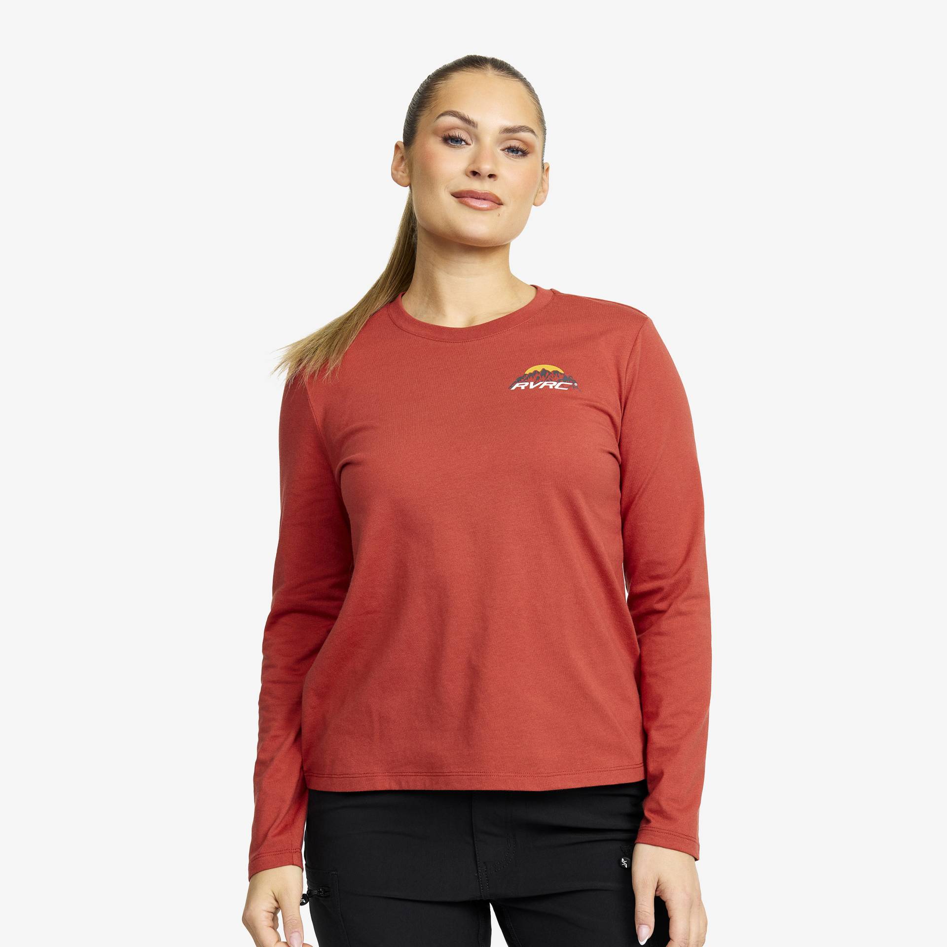 Easy Mountain Long-sleeved T-shirt Damen Cinnabar, Größe:S - Damen > Oberteile > Hemdblusen & Langarmshirts von RevolutionRace
