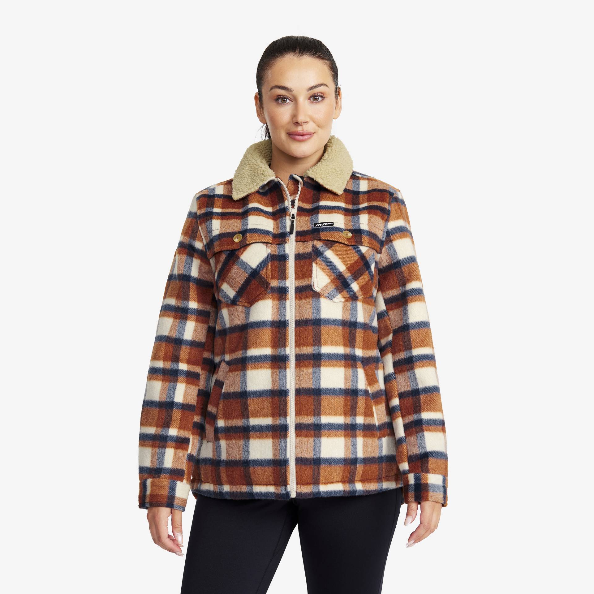 Lumber Jacket Damen Rusty Orange/Oatmeal, Größe:S - von RevolutionRace