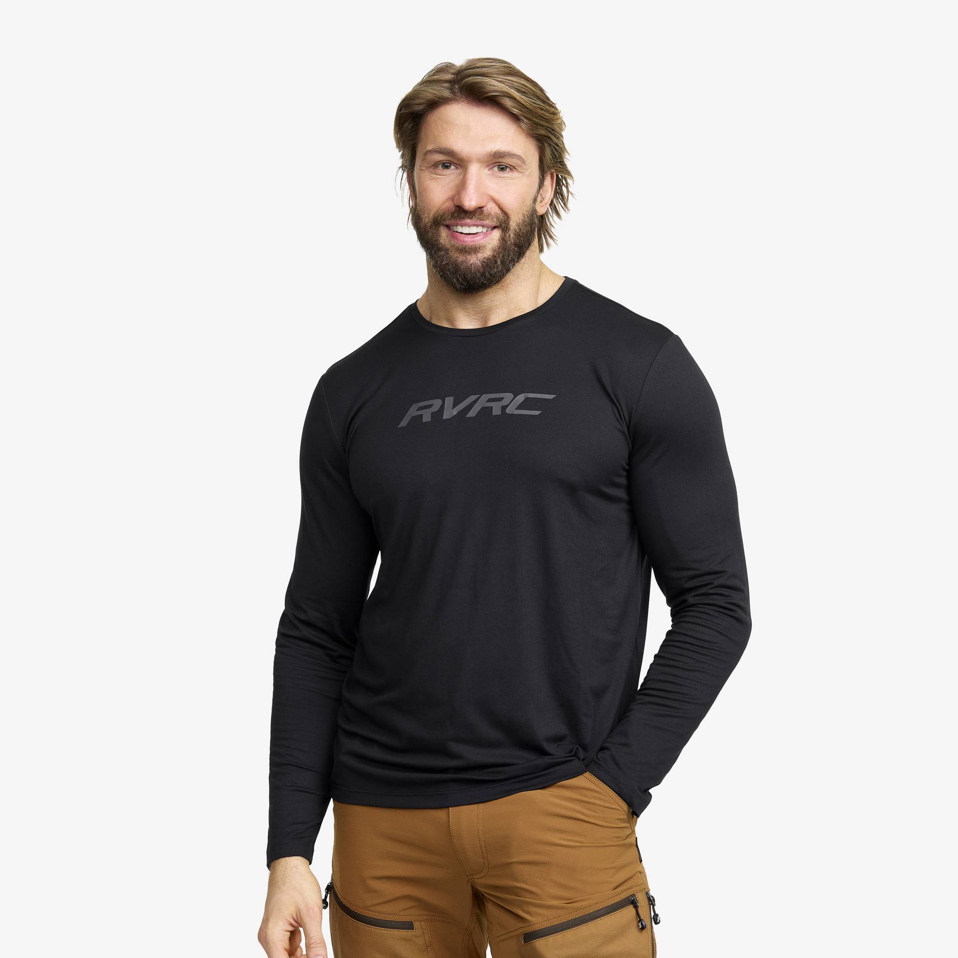 Mission Logo Long-sleeved T-shirt Herren Black, Größe:M - Herren > Oberteile > Hemden & Langarmshirts von RevolutionRace
