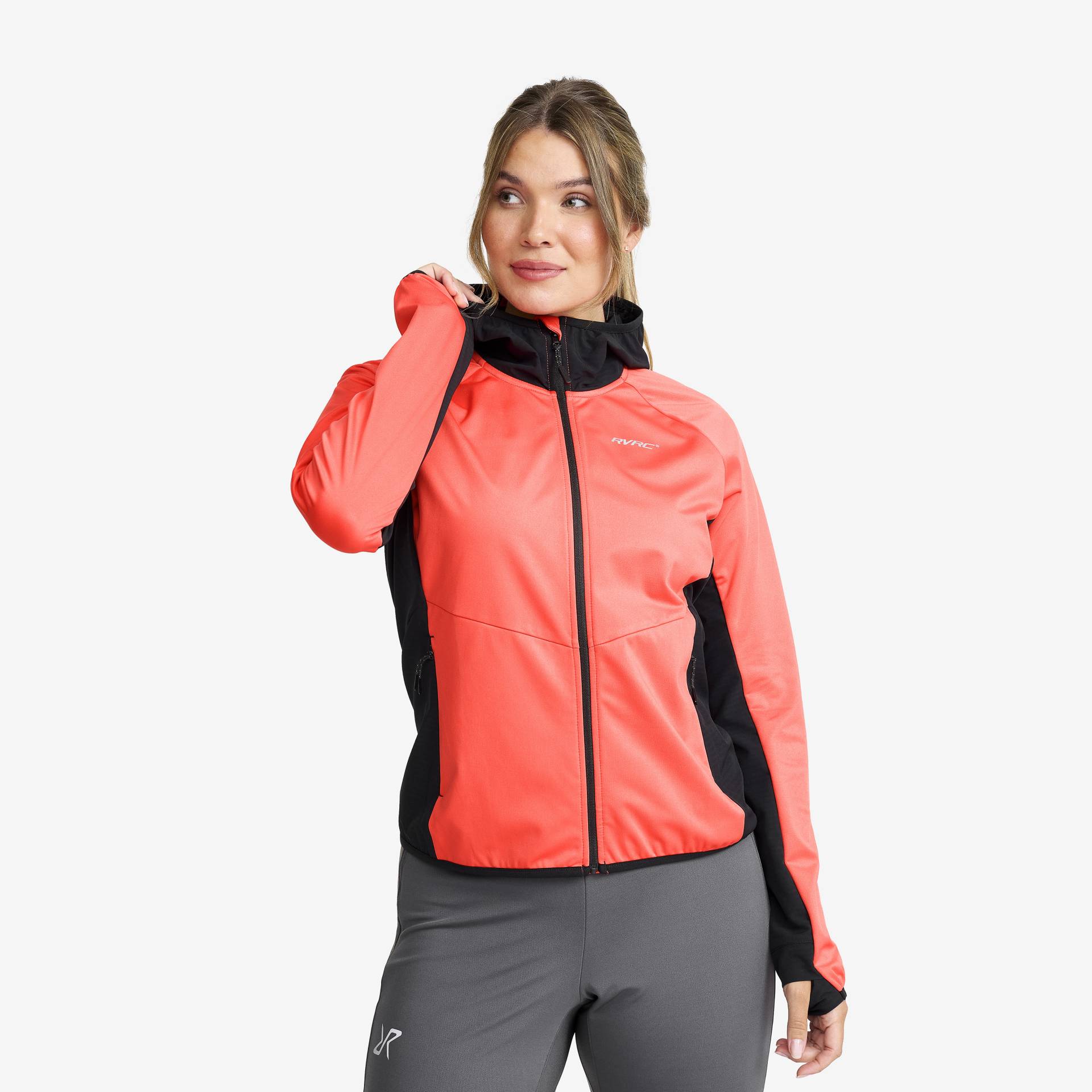 Pace Hooded Wind Jacket Damen Hot Coral, Größe:L - Damen > Jacken > Windbreakers Pace Hooded Wind Jacket Damen Hot Coral, Größe:L - Damen > Jacken > Windbreakers von RevolutionRace