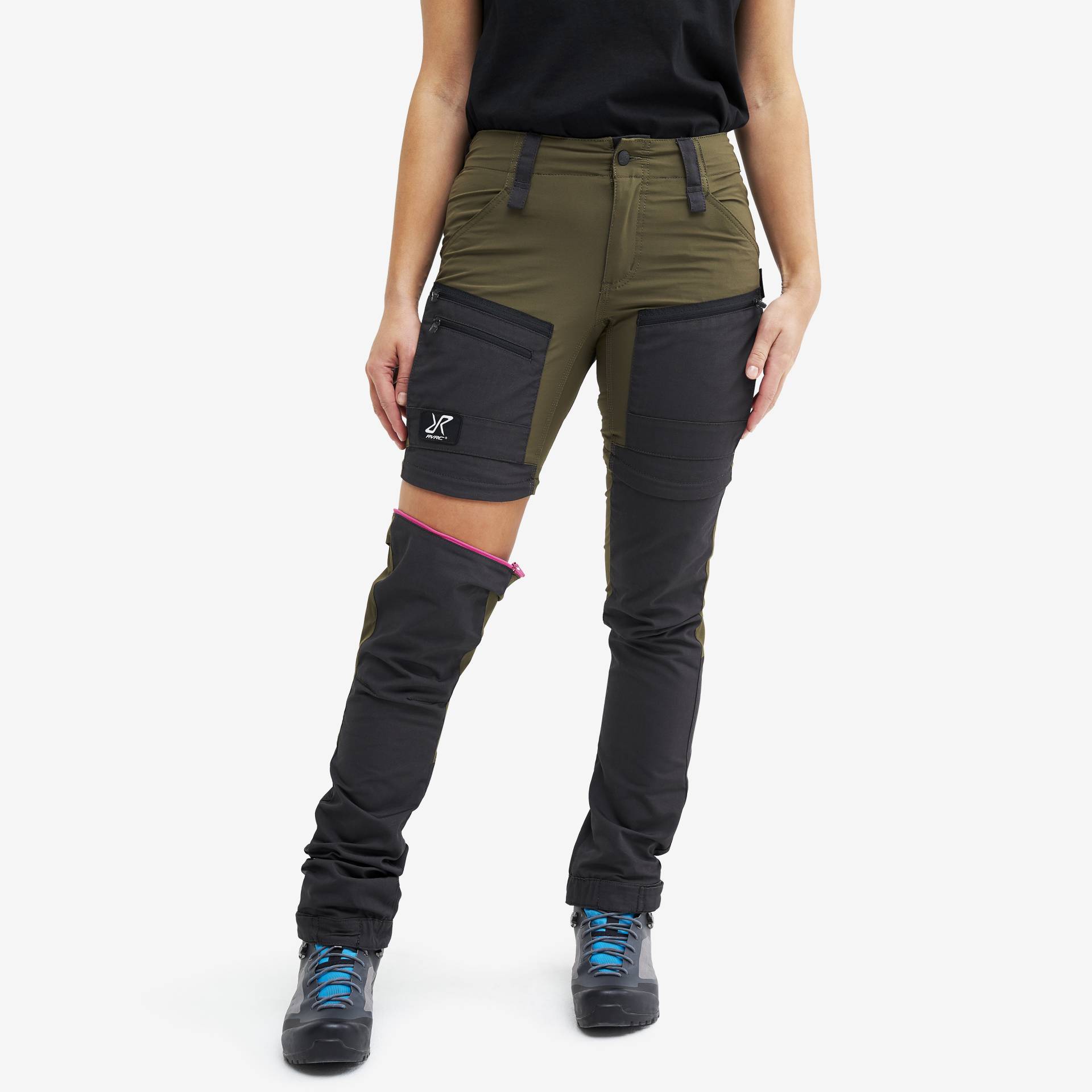 RVRC GP Pro Zip-off Pants Damen Dark Olive, Größe:M - Zip-off-hosen von RevolutionRace