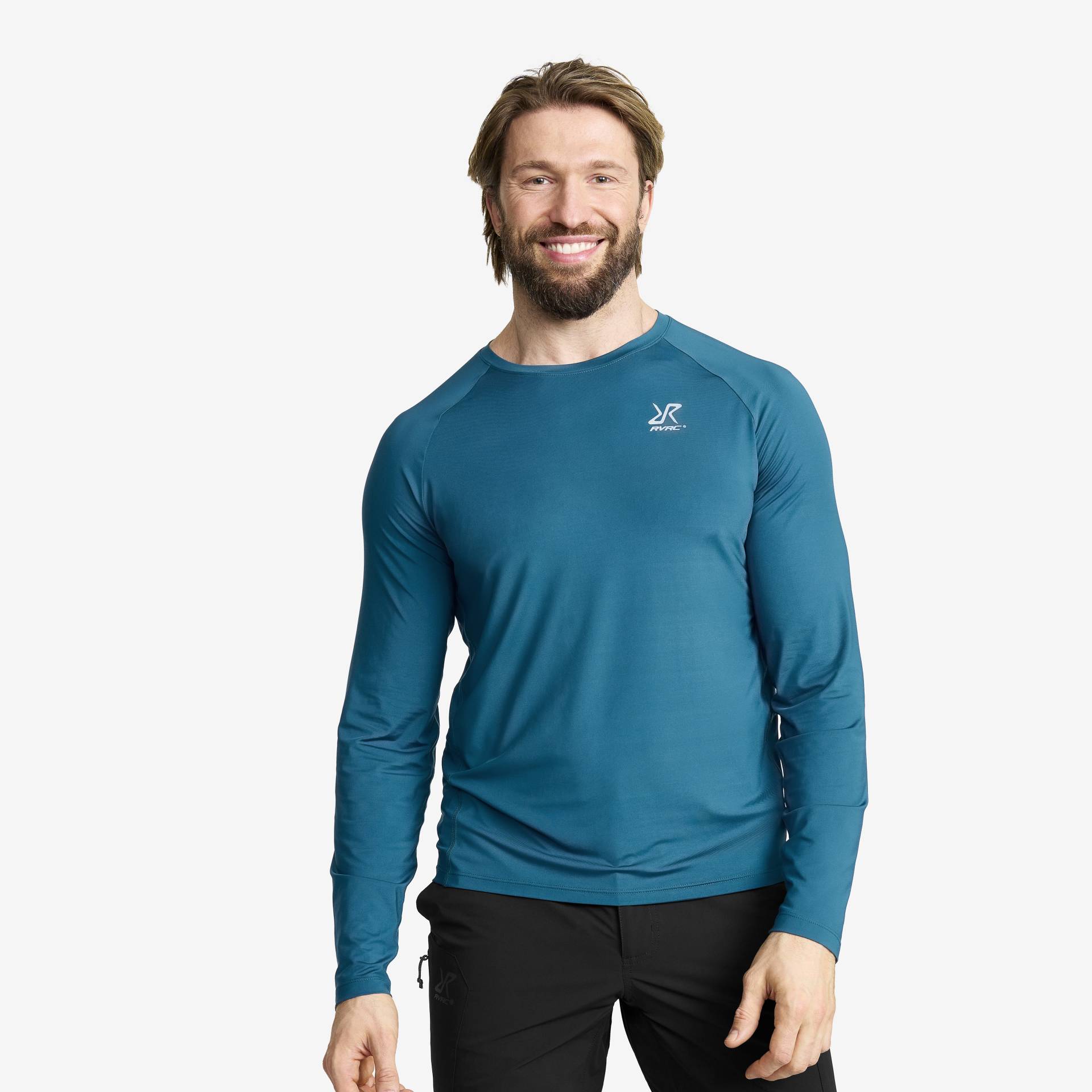 Stride Active Long-sleeved T-shirt Herren Moroccan Blue, Größe:L - Herren > Oberteile > Hemden & Langarmshirts von RevolutionRace