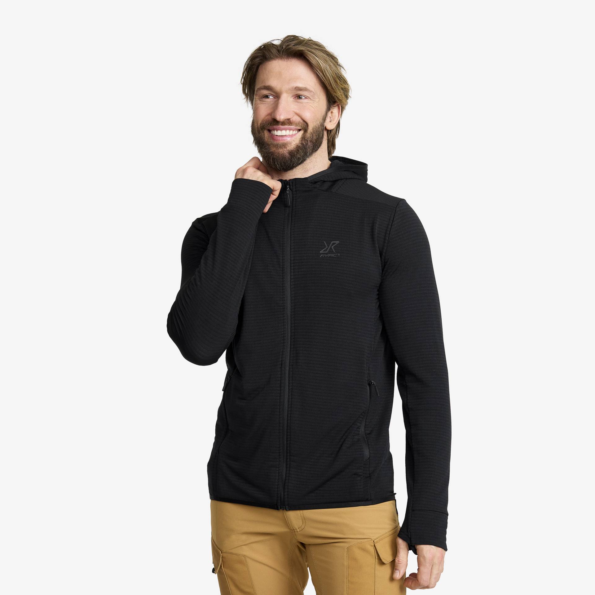 Waffle Hoodie Herren Black, Größe:2XL - Herren > Oberteile > Hoodies von RevolutionRace