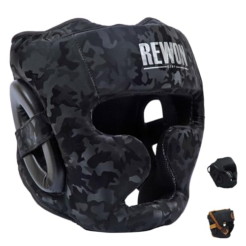 REWON Kopfschutz Boxen MMA Kickboxen Kampfsport Boxhelm Boxkopfbedeckung Nasenschutz Gesichtsschutz für Boxen Muay Thai Taekwondo Kopfschützer Training Sparring Manner Damen REWON Kopfschutz Boxen MMA Kickboxen Kampfsport Boxhelm Boxkopfbedeckung Nasenschutz Gesichtsschutz für Boxen Muay Thai Taekwondo Kopfschützer Training Sparring Manner Damen von Rewon Gear