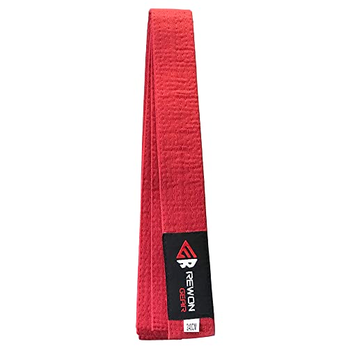 Rewon Gear Karate-Kampfsport- und Taekwondo-Gürtel (Rot, 6 / 310cm) von Rewon Gear
