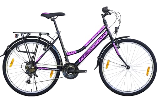 Rezzak 26 Zoll Fahrrad Mädchenfahrrad Damenfahrrad KInderfahrrad 21 Gang City Schwarz-Pink von Rezzak