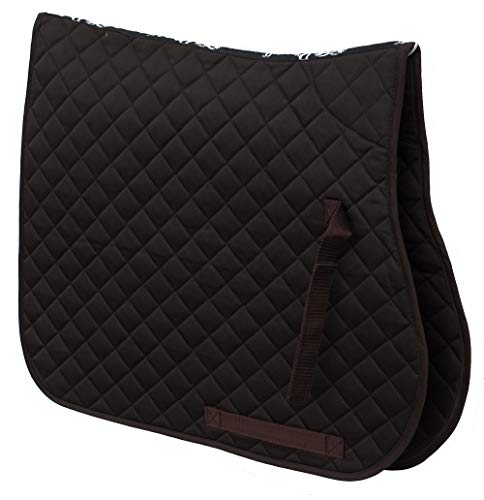 Rhinegold 0 Cotton Quilted Saddle Cloth-Cob-Brown Schabracke, braun von Rhinegold