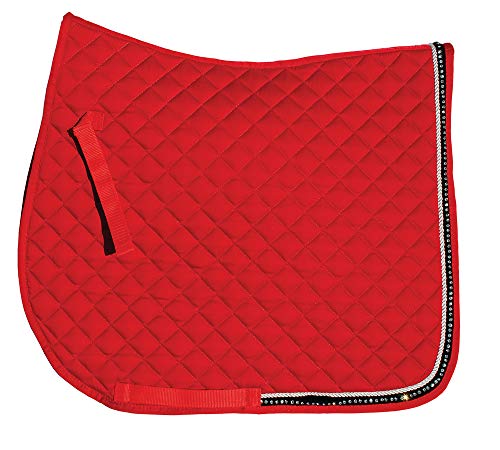 Rhinegold 0 Elite Diamante Trim Saddle Cloth-Cob-Red Schabracke, rot Rhinegold 0 Elite Diamante Trim Saddle Cloth-Cob-Red Schabracke, rot von Rhinegold