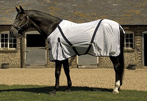 Rhinegold 0 Fly Rug with Neck Cover-4/6-White Fliegendecke, weiß, 1,4 m von Rhinegold