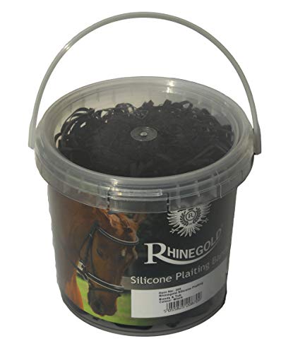 Rhinegold 0 Silicone Plaiting Bands & Tub-Black Flechtbänder, Schwarz, Einheitsgröße von Rhinegold