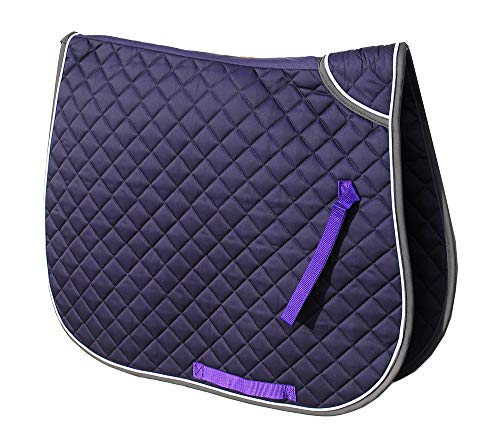 Rhinegold 0 Twin Bound Saddle Cloth-Cob-Purple Schabracke, violett von Rhinegold