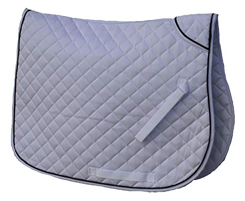 Rhinegold 0 Twin Bound Saddle Cloth-Cob-White Schabracke, weiß von Rhinegold