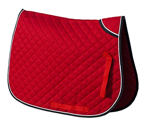 Rhinegold 0 Twin Bound Saddle Cloth-Full-Red Schabracke, rot, Volle Größe von Rhinegold