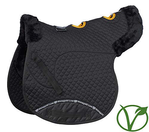 Rhinegold 453-P-BK/BK Luxe Fell belüftet Numnah, schwarz/schwarz, Pony Rhinegold 453-P-BK/BK Luxe Fell belüftet Numnah, schwarz/schwarz, Pony von Rhinegold