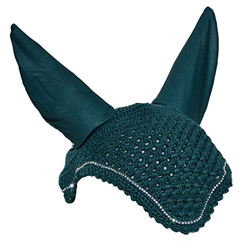 Rhinegold Diamante Fliegenhaube/Geräuschdämpfer - Cob-Peacock Green von Rhinegold