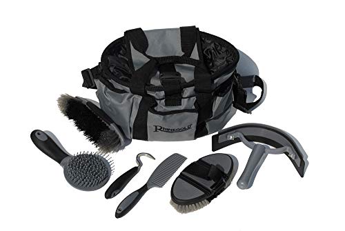 Rhinegold Grauer Pflegetasche mit Set, 7-teiliges Pferdepflege-Geschenk-Set, das alle Arten von Pferdehaarbürste, Striegel und Hufkratzer mit einer Mehrzweck-Pflegetasche für Pferde enthält Rhinegold Grauer Pflegetasche mit Set, 7-teiliges Pferdepflege-Geschenk-Set, das alle Arten von Pferdehaarbürste, Striegel und Hufkratzer mit einer Mehrzweck-Pflegetasche für Pferde enthält von Rhinegold
