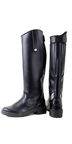 Rhinegold Reitstiefel-6 Nebraska Synthetik-Stiefel, lang, Größe 39, Schwarz, UK 6 / EU 38,5 von Rhinegold